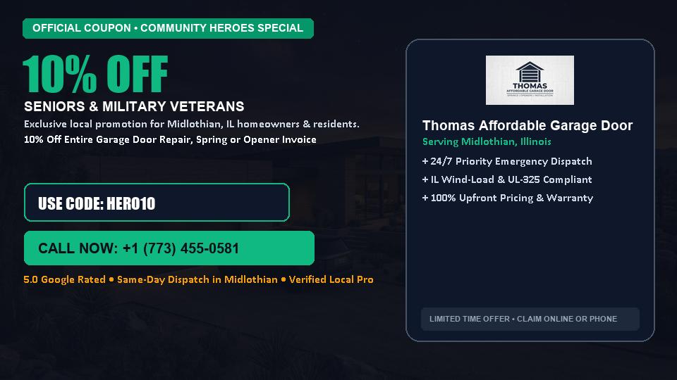 10% OFF Senior, Military & First Responder Discount in Midlothian, IL - Thomas Affordable Garage Door